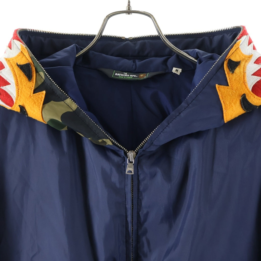A BATHING APE(アベイシングエイプ) TIGER HULL ZIP HOODIE DOWN JACKET タイガー フルジップフーディー ダウンジャケット ネイビー