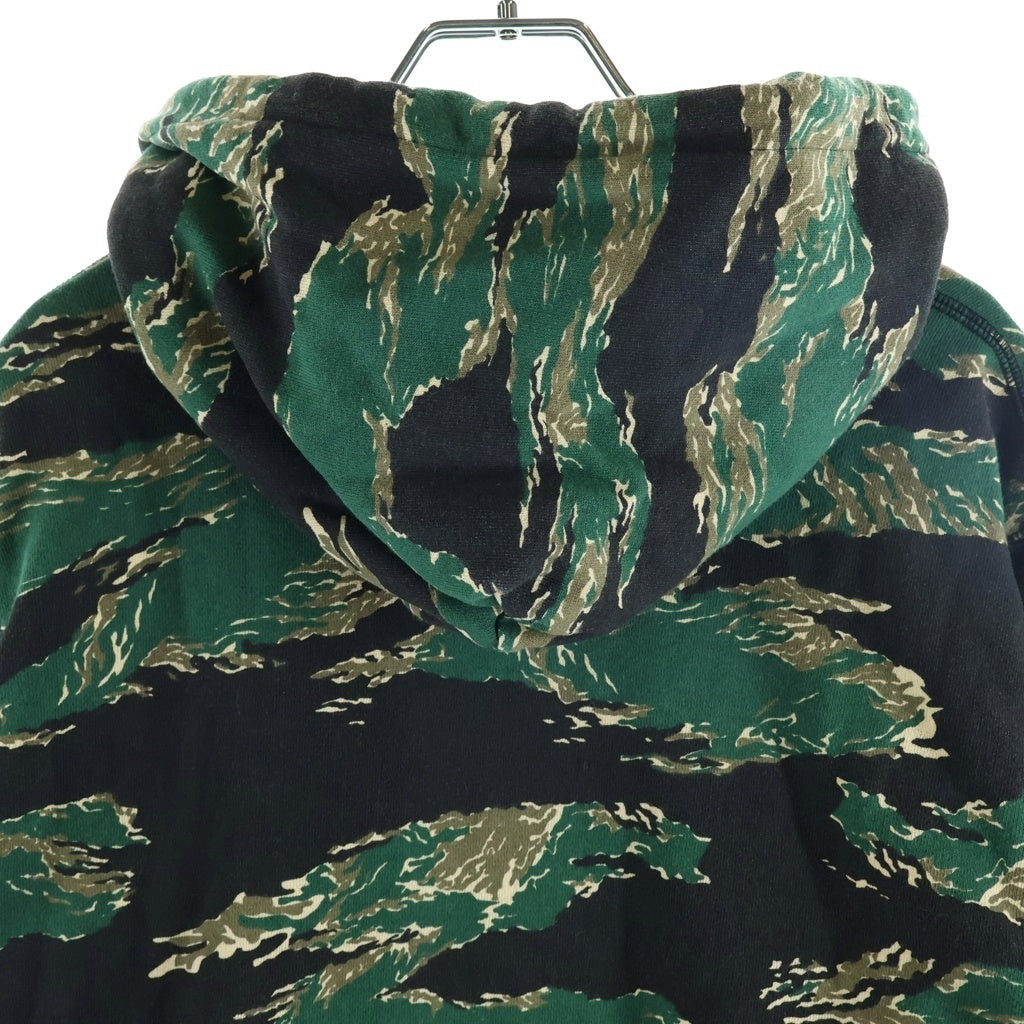 A BATHING APE(アベイシングエイプ) TIGER CAMO COLLEGE PULLOVER HOODIE タイガーカモ カレッジ プルオーバーフーディー パーカー ブラック/グリーン 001PPF701003X