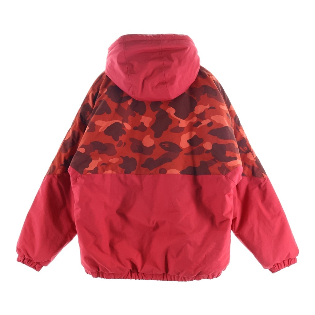 A BATHING APE(アベイシングエイプ) COLOR CAMO PUFFER JACKET カラーカモ パファージャケット ナイロンジップアップブルゾン レッド レディース 001HJF802507X