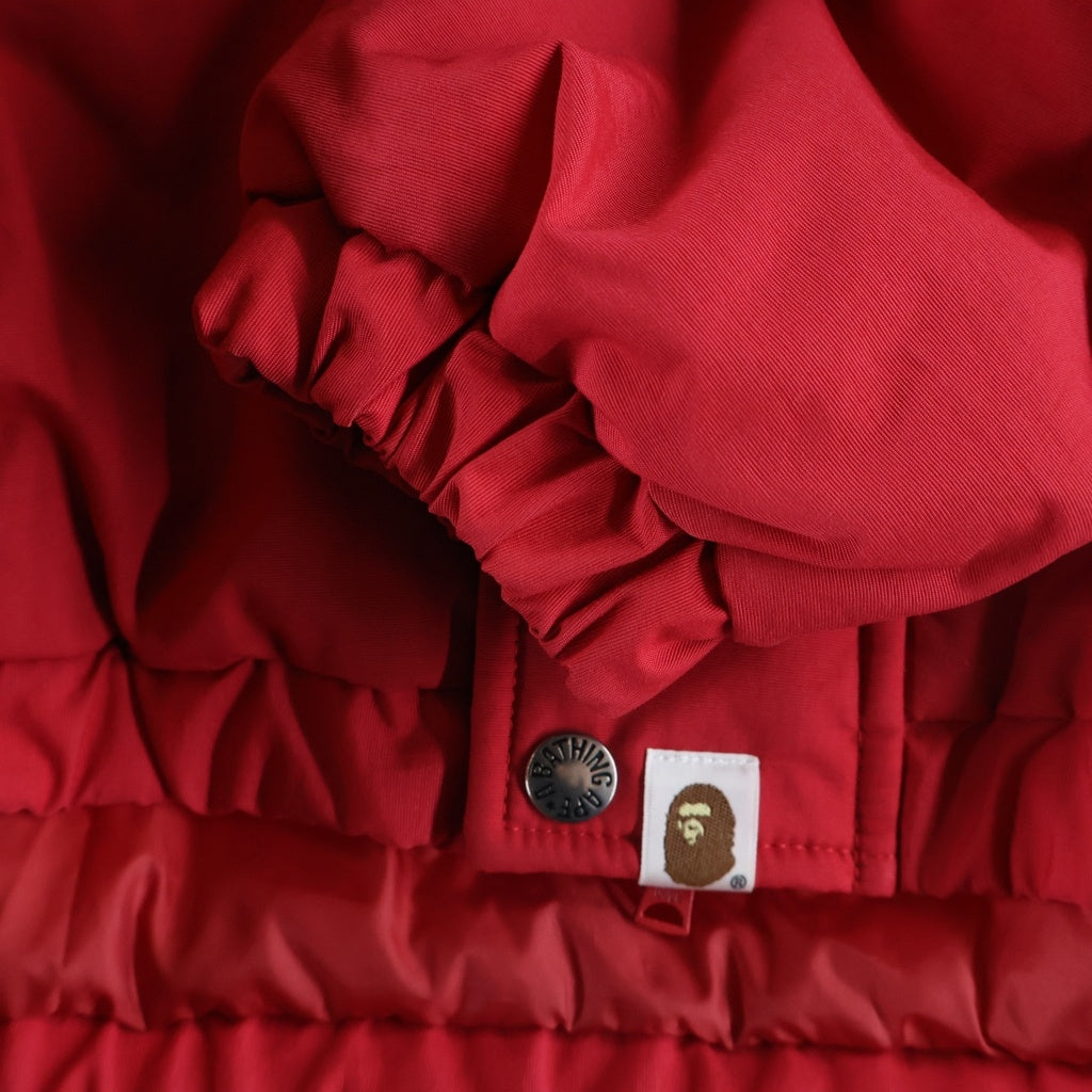 A BATHING APE(アベイシングエイプ) COLOR CAMO PUFFER JACKET カラーカモ パファージャケット ナイロンジップアップブルゾン レッド レディース 001HJF802507X