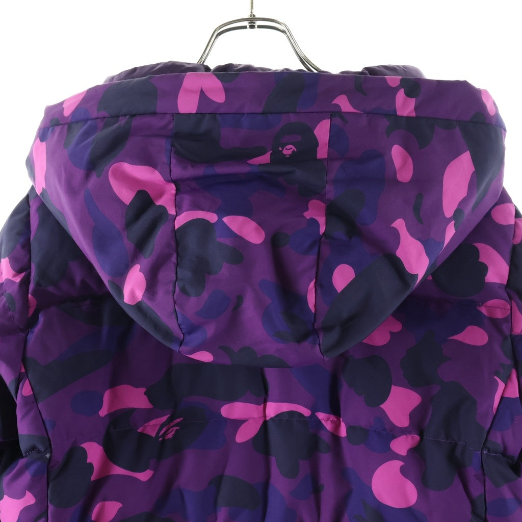 A BATHING APE(アベイシングエイプ) COLOR CAMO HOODIE DOWN JACKET カラーカモ フーディーダウンジャケット パープル レディース 001HJD802505X