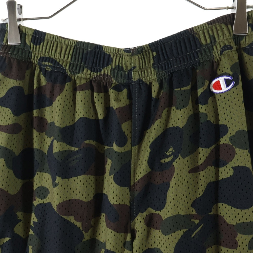 A BATHING APE(アベイシングエイプ) ×Champion 1st CAMO MESH SHORTS チャンピオン 1stカモ メッシュショーツ グリーン