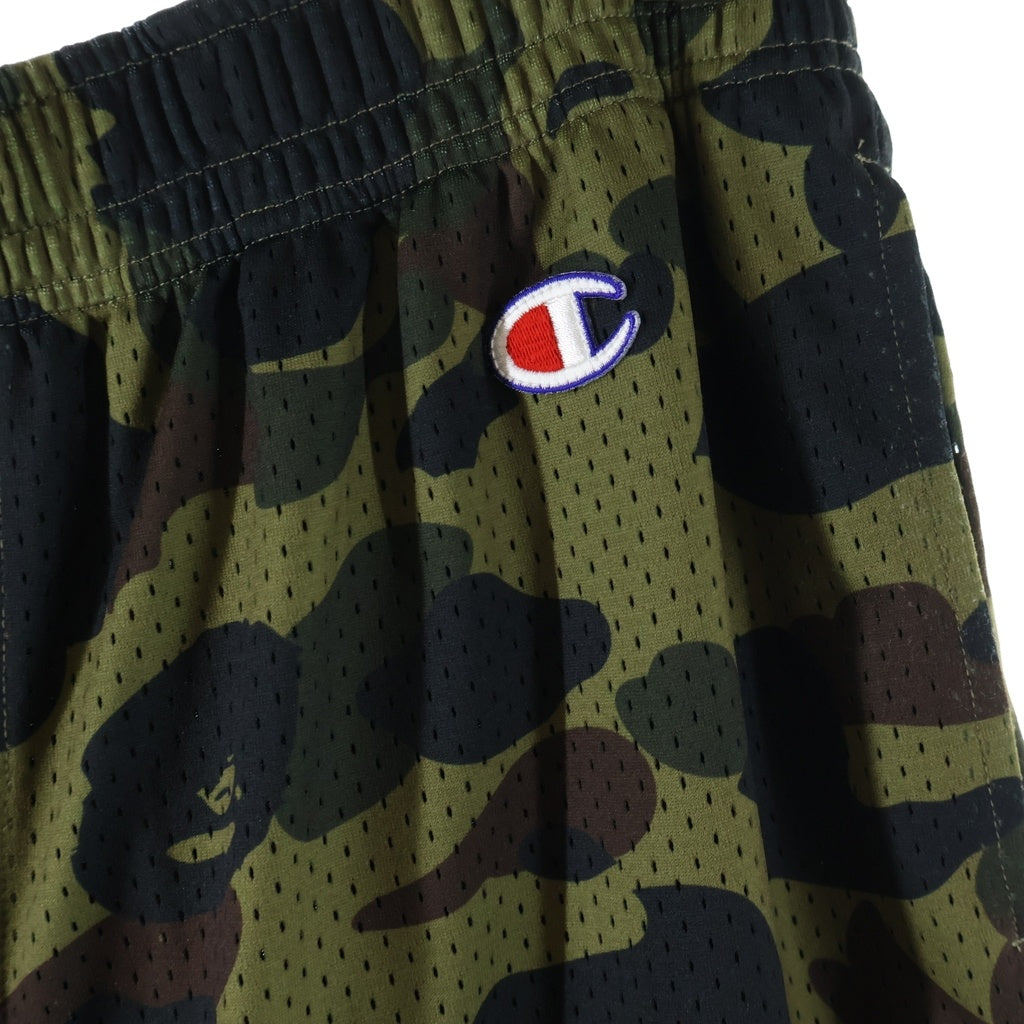 A BATHING APE(アベイシングエイプ) ×Champion 1st CAMO MESH SHORTS チャンピオン 1stカモ メッシュショーツ グリーン