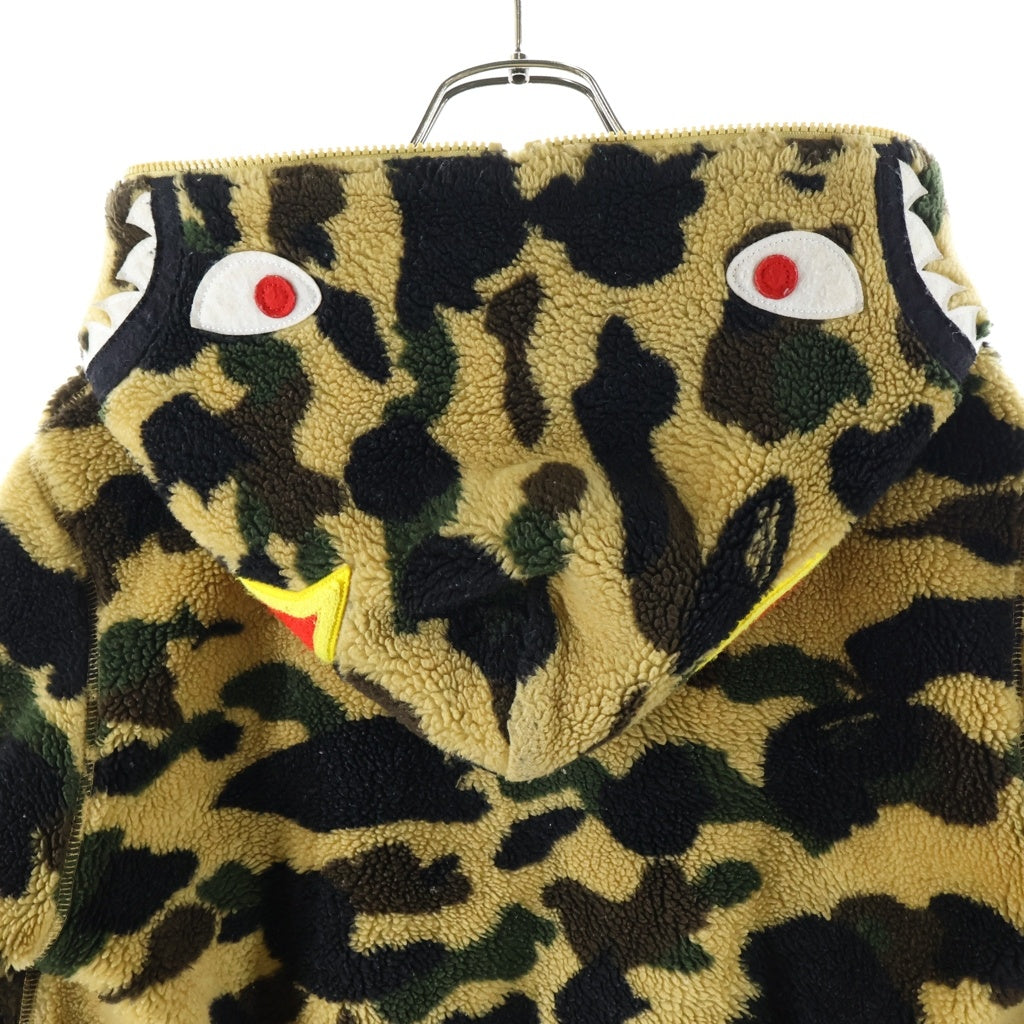 A BATHING APE(アベイシングエイプ) 1st CAMO BOA FULL ZIP HOODIE 1stカモ ボア フルジップフーディー ジップアップパーカー フリース ベージュ 001HJB801006X