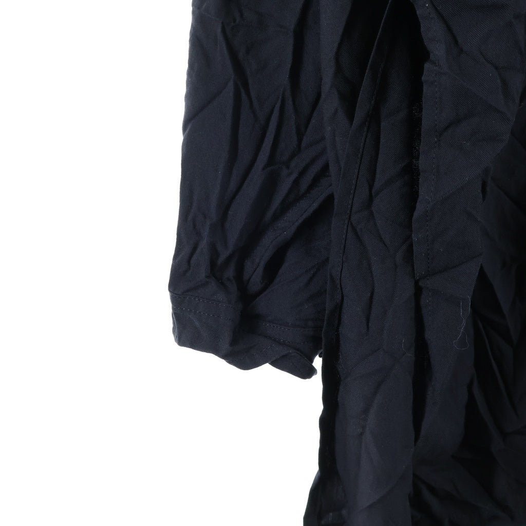Yohji Yamamoto POUR HOMME(ヨウジヤマモト プールオム) ツイルシワ加工スタッフコート 長袖シャツ ブラック HW-B09-941