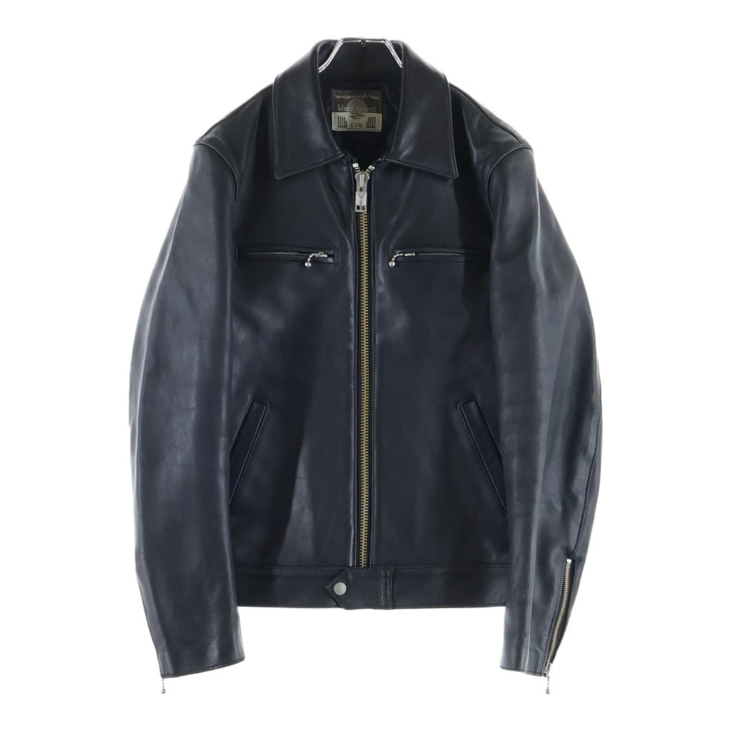 BLACK MEANS(ブラックミーンズ) ジップアップ シングルライダース ジャケット ブラック 945-70TJ58-6K