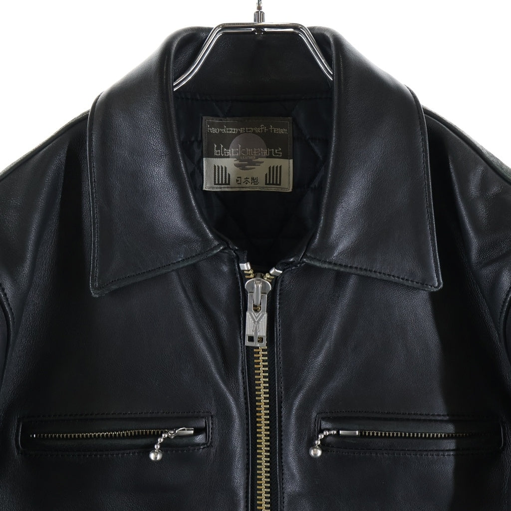 BLACK MEANS(ブラックミーンズ) ジップアップ シングルライダース ジャケット ブラック 945-70TJ58-6K