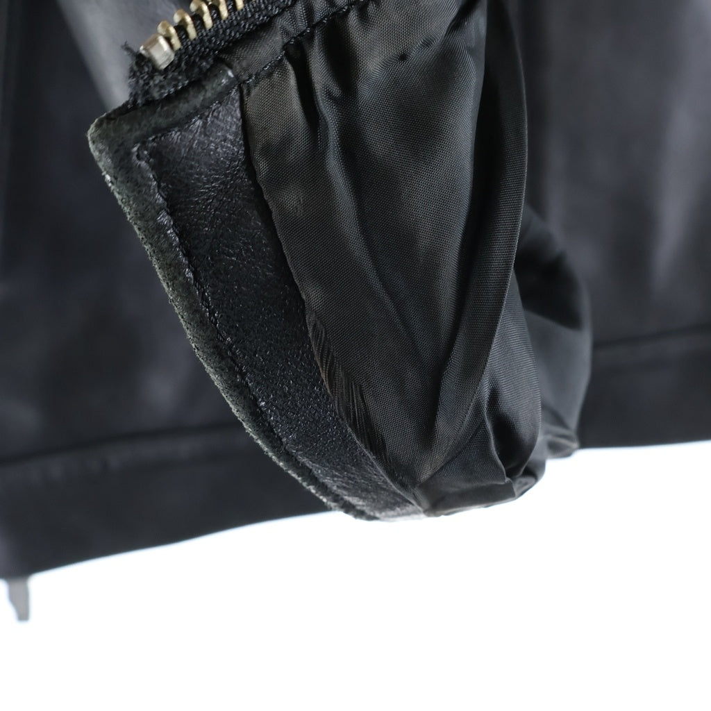 BLACK MEANS(ブラックミーンズ) ジップアップ シングルライダース ジャケット ブラック 945-70TJ58-6K