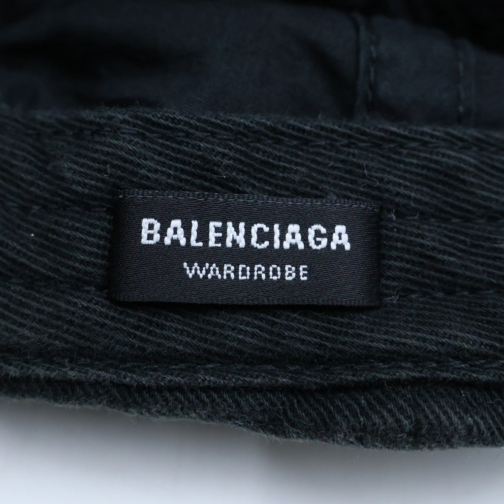 BALENCIAGA(バレンシアガ) フロントロゴ コットン 6パネル ベースボール キャップ ブラック 590758 410B2