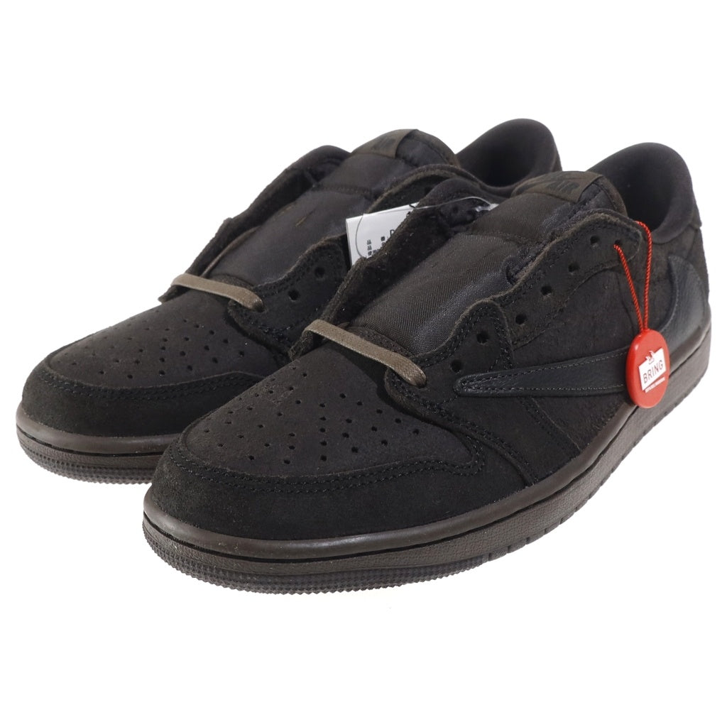 NIKE(ナイキ) ×TRAVIS SCOTT AIR JORDAN 1 LOW OG SP VELVET BROWN トラヴィススコット エアジョーダン1 ベルベットブラウン ローカットスニーカー ブラウン US8/26cm DM7866-202