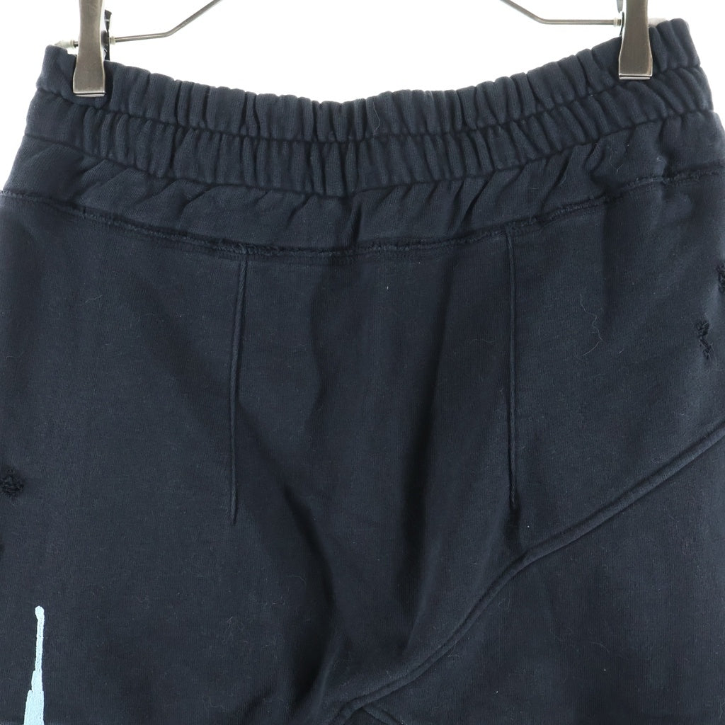 cvtvlist(カタリスト) 23AW 3D LOGO USUAL PANTS ヴィンテージクラッシュ加工 ロゴスウェットパンツ ブラック 2301090401