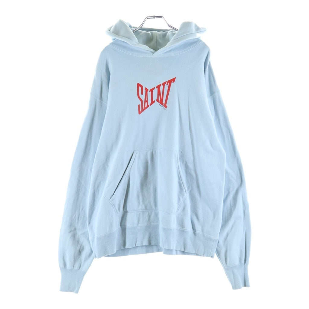 SAINT MICHAEL(セントマイケル) 22SS Logo Pullover Parka ロゴ プルオーバーパーカー スウェット ライトブルー SM-S22-0000-043