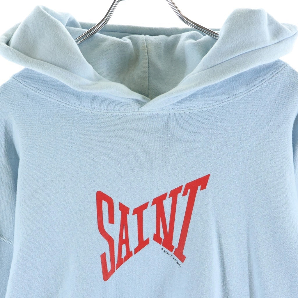 SAINT MICHAEL(セントマイケル) 22SS Logo Pullover Parka ロゴ プルオーバーパーカー スウェット ライトブルー SM-S22-0000-043
