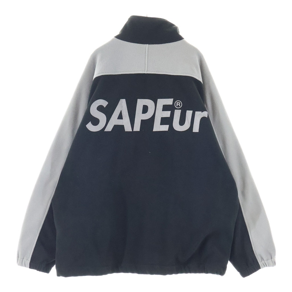 SAPEur(サプール) Half Zip Fleece Jacket ハーフジップ フリースジャケット ブラック/グレー