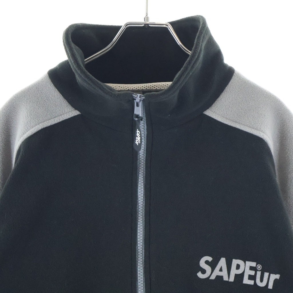 SAPEur(サプール) Half Zip Fleece Jacket ハーフジップ フリースジャケット ブラック/グレー