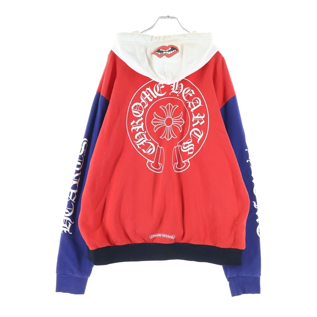 CHROME HEARTS(クロムハーツ) ×MATTY BOY PPO HD CHOMPER PLVR マッティボーイ トリコロールチョンパープルオーバーフーディーパーカー レッド/ブルー