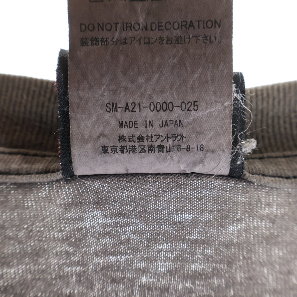 SAINT MICHAEL(セントマイケル) 21AW LS TEE SATAN ヴィンテージ加工 ロングスリーブカットソー 長袖Tシャツ グレー SM-A21-0000-025