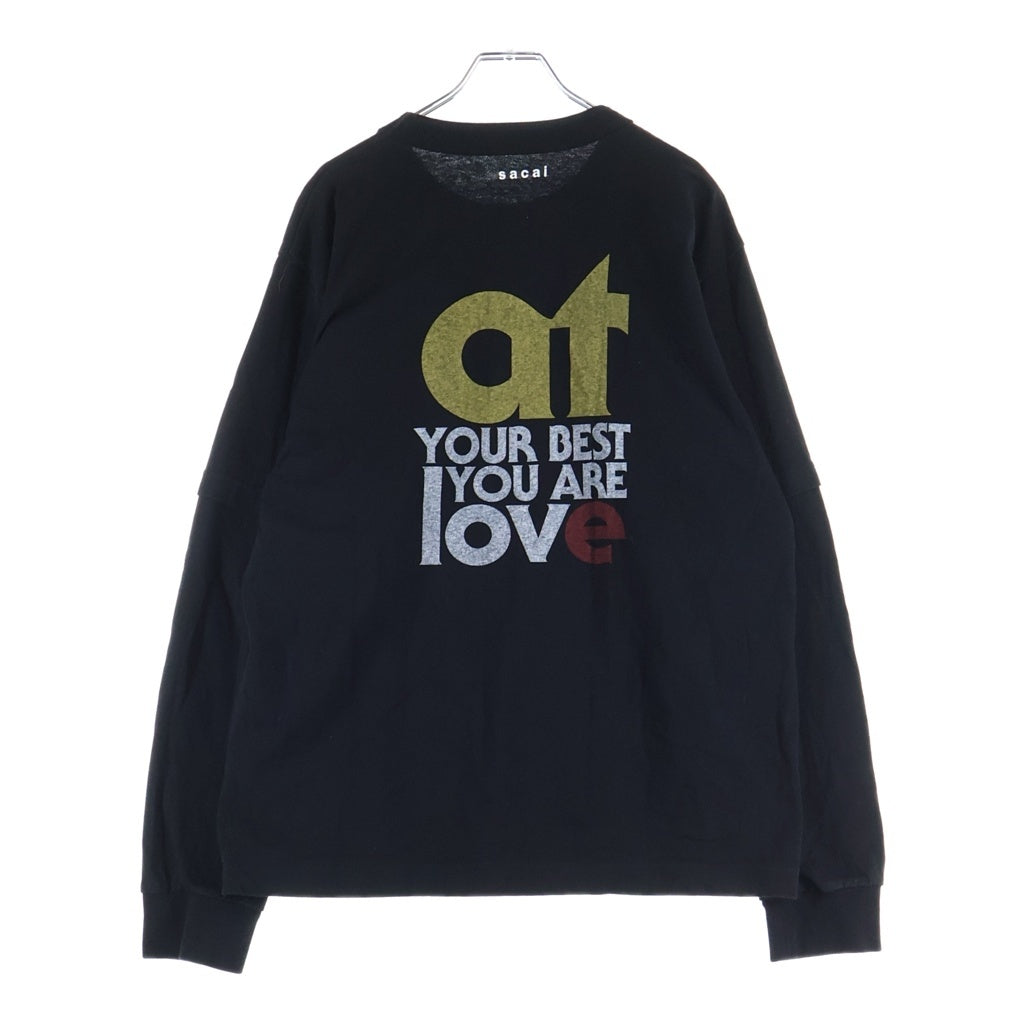 Sacai(サカイ) 26SS Print L/S T-Shirt プリント長袖Tシャツ カットソー ブラック 26-01146S