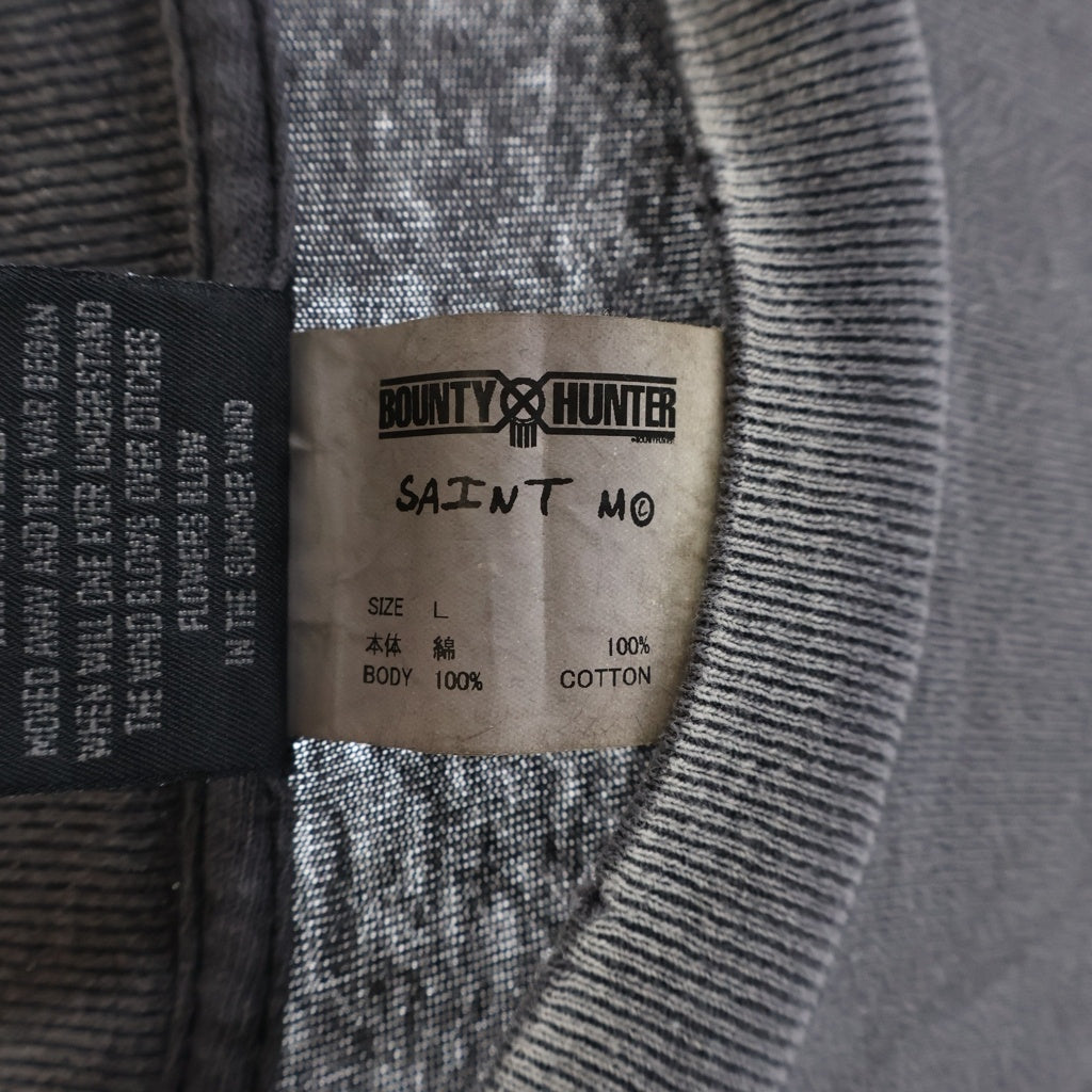 SAINT MICHAEL(セントマイケル) 26SS ×BOUNTY SAINTY HUNTER SS T-SHIRT ウォッシュド フェード加工 クルーネック半袖Tシャツカットソー ブラック SM-MK8-0000-C29