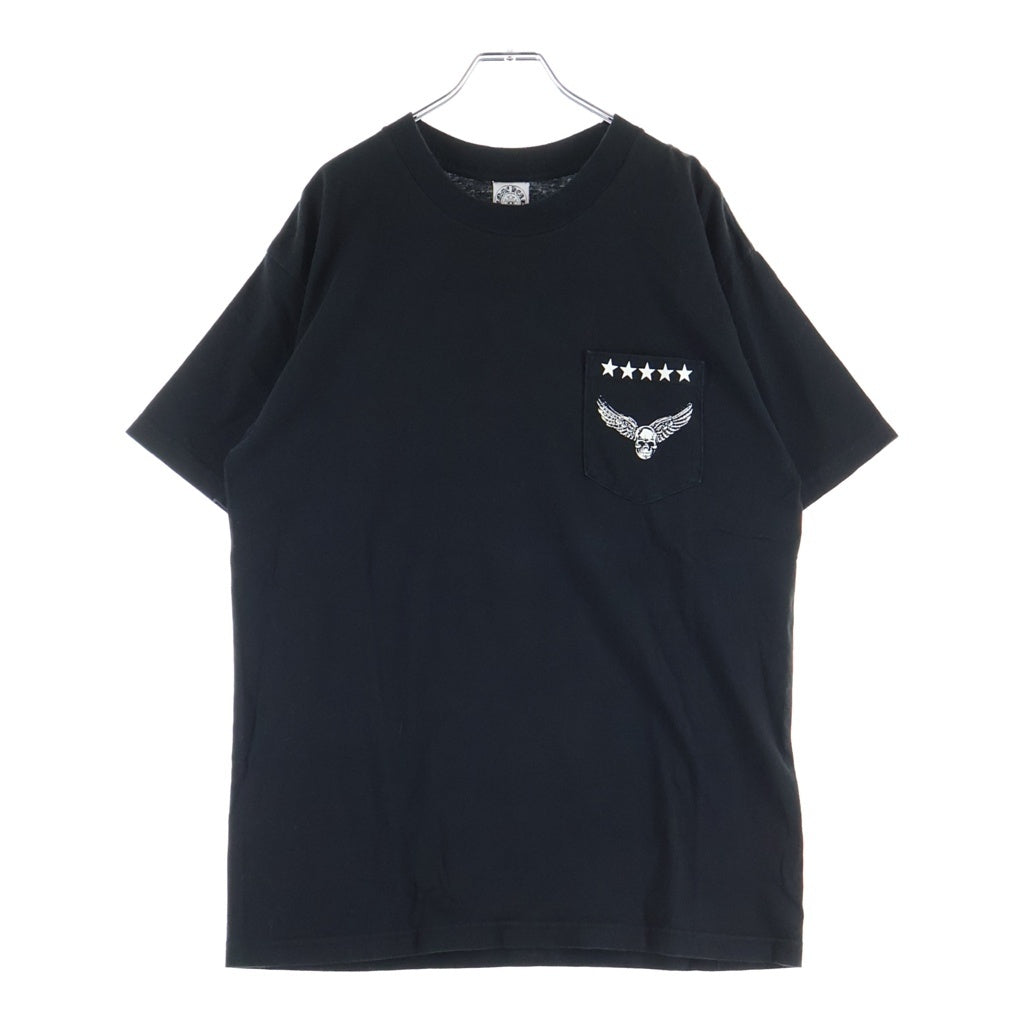CHROME HEARTS(クロムハーツ) OLD FOTI HANDHORSEMAN TEE オールド ホースマンプリント クルーネック 胸ポケット 半袖Tシャツ カットソー ブラック