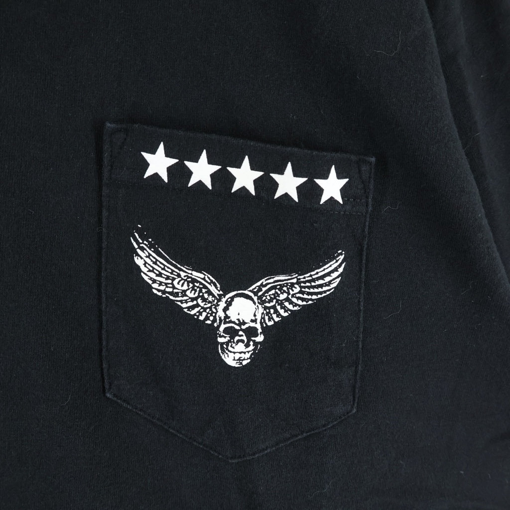 CHROME HEARTS(クロムハーツ) OLD FOTI HANDHORSEMAN TEE オールド ホースマンプリント クルーネック 胸ポケット 半袖Tシャツ カットソー ブラック