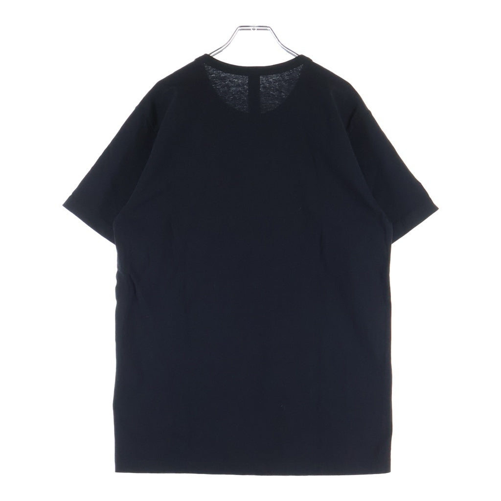 CHROME HEARTS(クロムハーツ) Y NOT VERTICAL LOGO CROSS EMBROIDERY TEE ワイノット ヴァーティカルロゴ クロス クルーネック半袖カットソーTシャツ ブラック