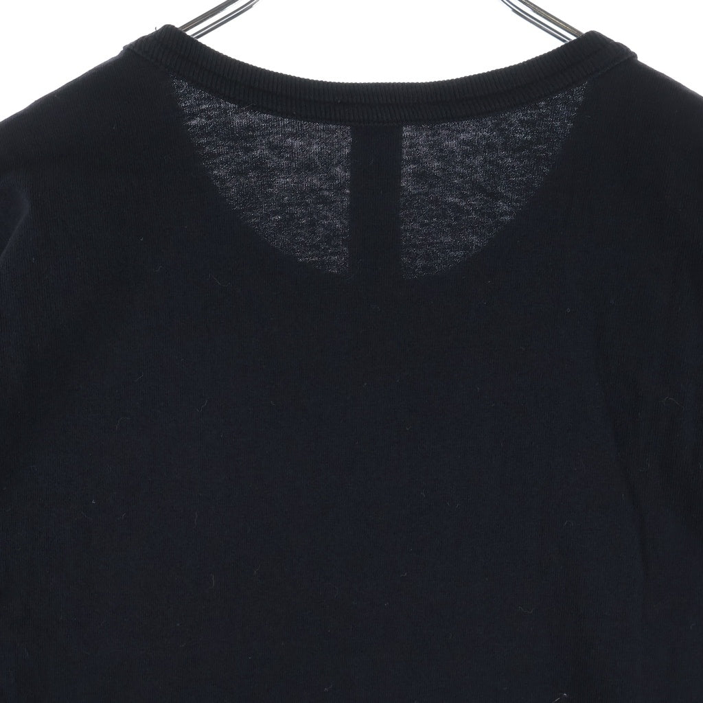 CHROME HEARTS(クロムハーツ) Y NOT VERTICAL LOGO CROSS EMBROIDERY TEE ワイノット ヴァーティカルロゴ クロス クルーネック半袖カットソーTシャツ ブラック