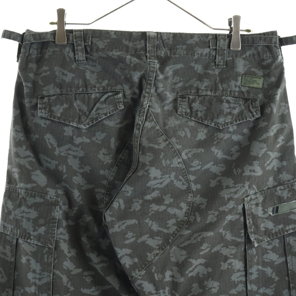 WTAPS(ダブルタップス) 05SS ×A BATHING APE ジップフライ カモ柄 カーゴパンツ グレー SPDT-AP-M03