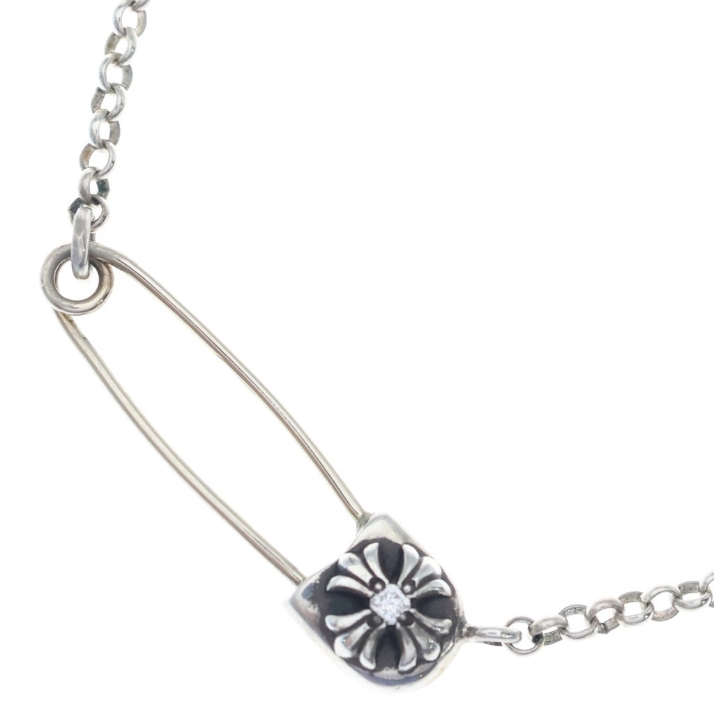 CHROME HEARTS(クロムハーツ) SAFETY PIN R16 1DIA セーフティピン ロールチェーン 1ダイヤ ネックレス シルバー