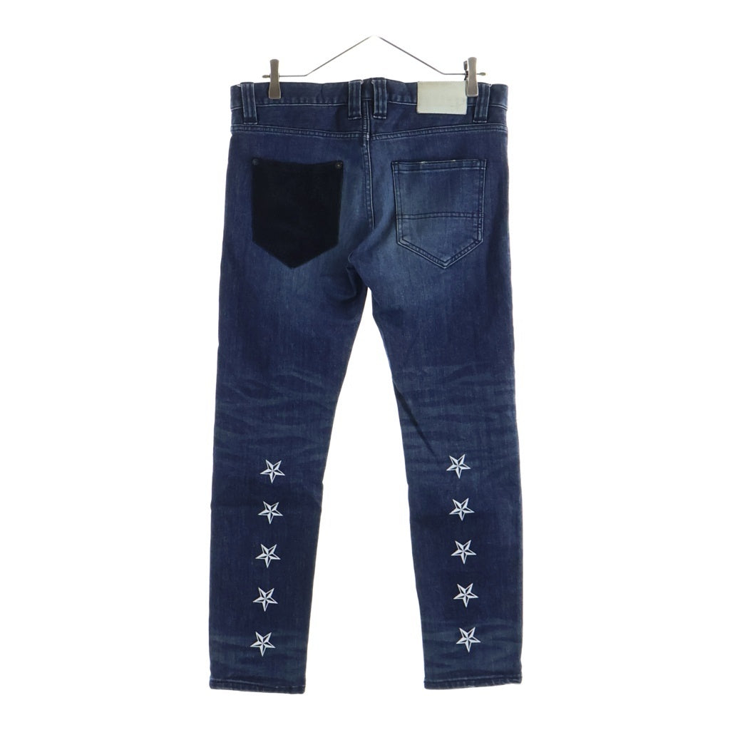 NO.ID(ノーアイディー) ×OVERDESIGN ダメージデニムパンツ スキニージーンズ インディゴ 440035-266P