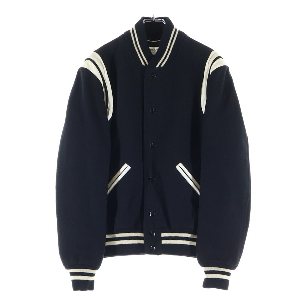SAINT LAURENT PARIS(サンローランパリ) 15AW Teddy Jacket テディジャケット ウールスタジアムジャケット ブルゾン ブラック 354718 YYL80