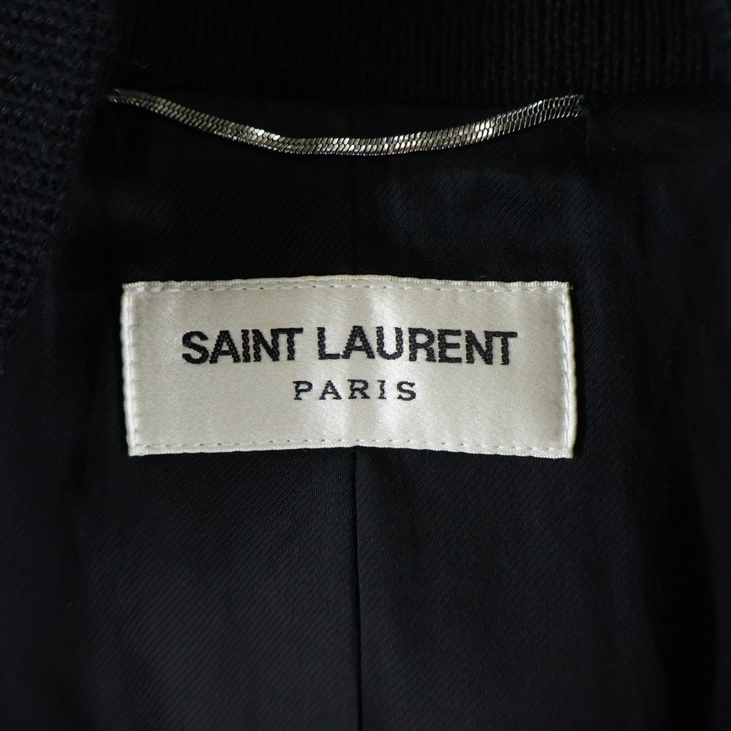 SAINT LAURENT PARIS(サンローランパリ) 15AW Teddy Jacket テディジャケット ウールスタジアムジャケット ブルゾン ブラック 354718 YYL80