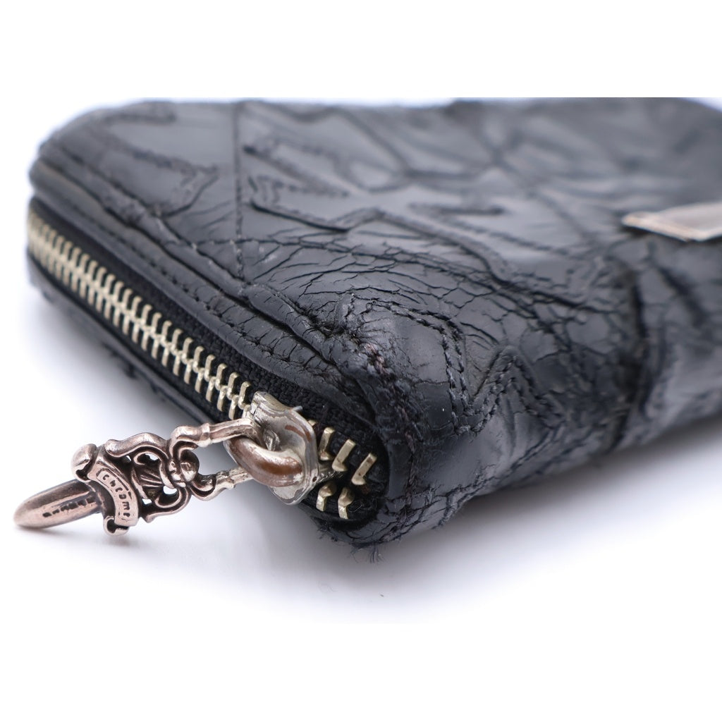 CHROME HEARTS(クロムハーツ) REC F ZIP QUILTED WALLET セメタリークロス キルティング レザーウォレット 財布 ブラック