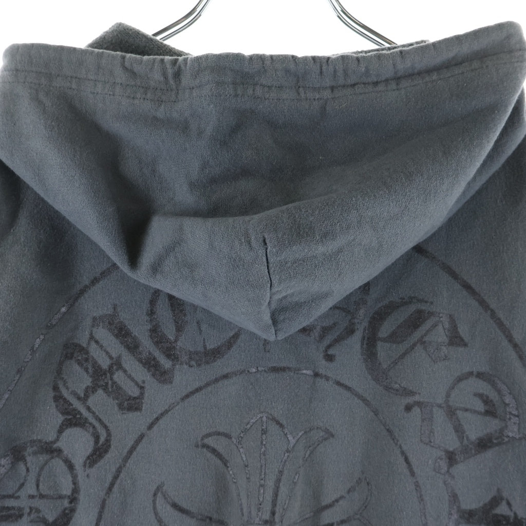 CHROME HEARTS(クロムハーツ) OLD THRML SWTSHRT HD ZIP CH PLUS 袖CHプラスプリント ジップアップ パーカー ブラック/ブラック
