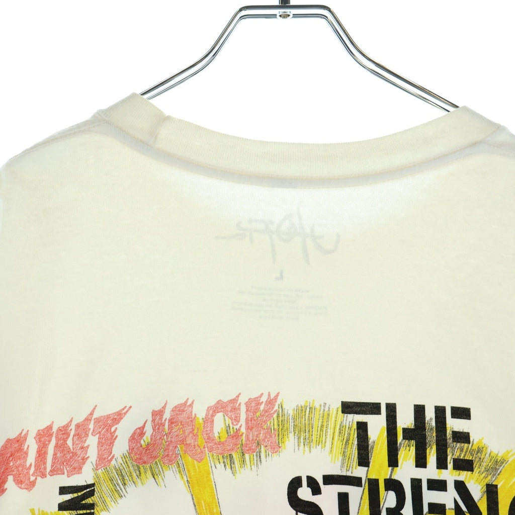 SAINT MICHAEL(セントマイケル) ×travis Scott Utopi ユートピア 両面プリント クルーネック半袖 Tシャツ カットソー ホワイト