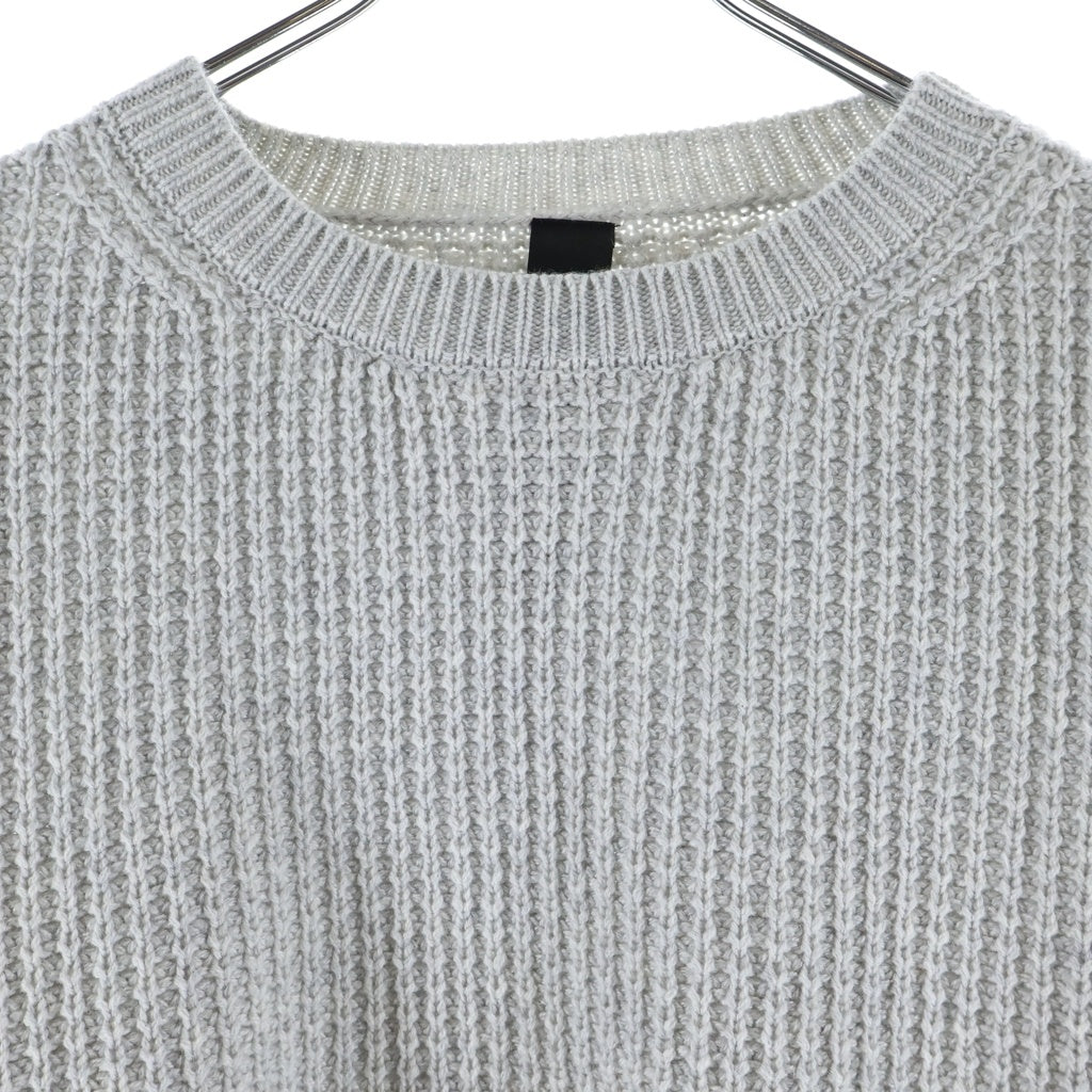 CHROME HEARTS(クロムハーツ) Y NOT Arm Leather Cross Patch Cashmere Knit Sweater レザークロスパッチ カシミアセーター ニット グレー