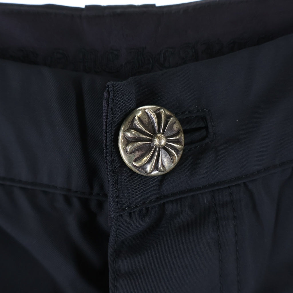 CHROME HEARTS(クロムハーツ) Carpenter Double Knee Leather Cross Patch Nylon Pants カーペンター ダブルニー レザークロスパッチ ナイロンパンツ ブラック