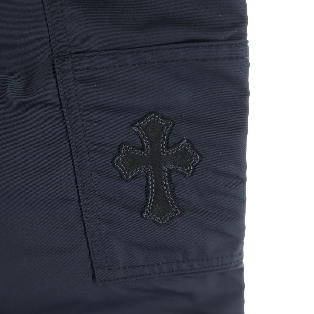CHROME HEARTS(クロムハーツ) Carpenter Double Knee Leather Cross Patch Nylon Pants カーペンター ダブルニー レザークロスパッチ ナイロンパンツ ブラック