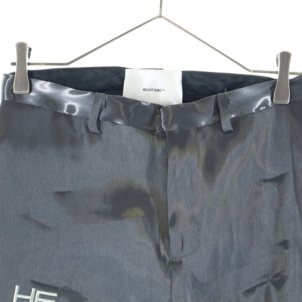 NO BRAND(ノーブランド) HELIOT EMIL Liquid Metal Trousers リキット メタル トラウザーズ ジップフライ スラックスパンツ ブラック