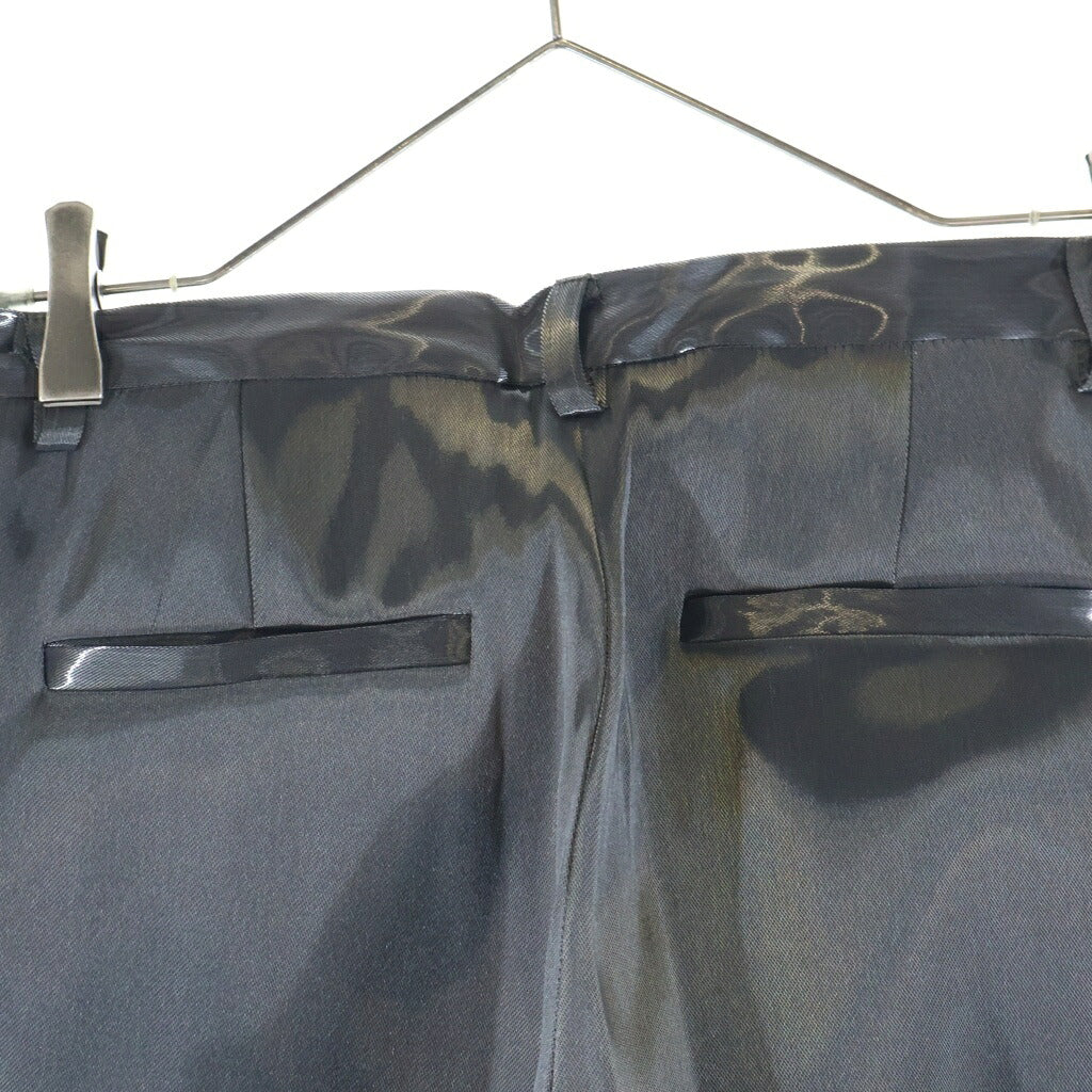 NO BRAND(ノーブランド) HELIOT EMIL Liquid Metal Trousers リキット メタル トラウザーズ ジップフライ スラックスパンツ ブラック