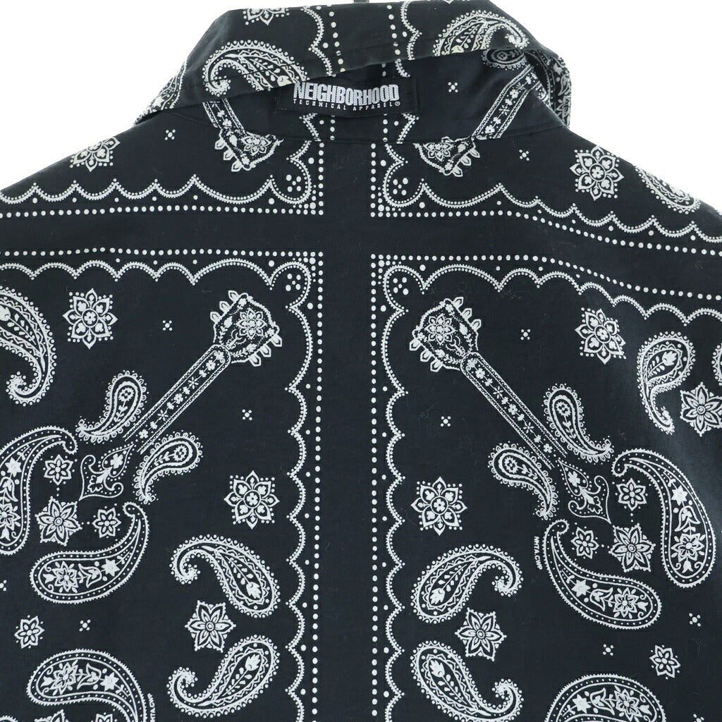 NEIGHBORHOOD(ネイバーフッド) Fixx Bandana/C-JKT ペイズリー柄 バンダナ ジップアップブルゾンジャケット ブラック ARNH-JK-M01