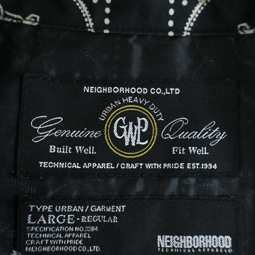 NEIGHBORHOOD(ネイバーフッド) Fixx Bandana/C-JKT ペイズリー柄 バンダナ ジップアップブルゾンジャケット ブラック ARNH-JK-M01