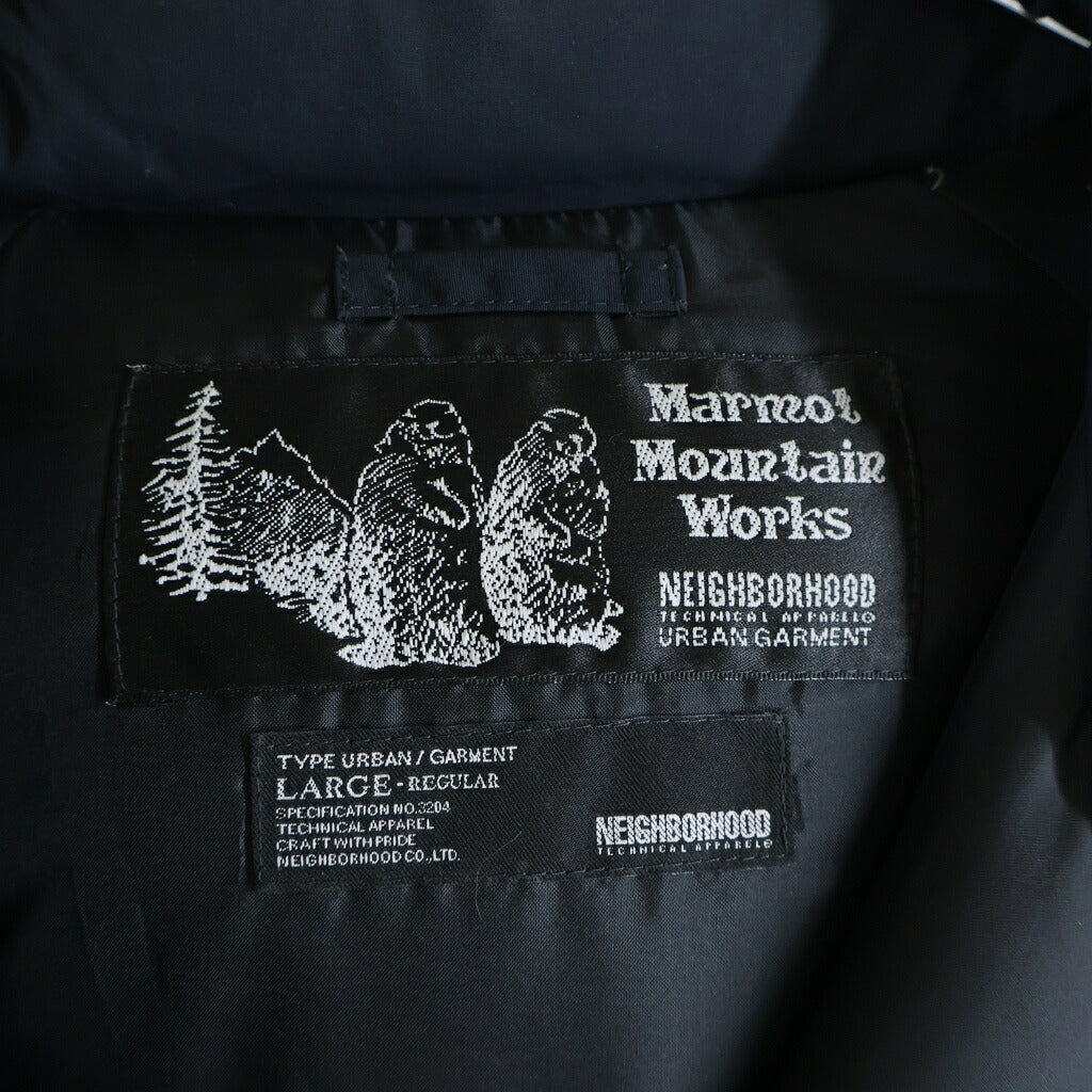 NEIGHBORHOOD(ネイバーフッド) ×MARMOT CLASSIC DOWN / N-JKT ワッペン付き ダウンジャケット ブラック 092DEMAN-JKM03