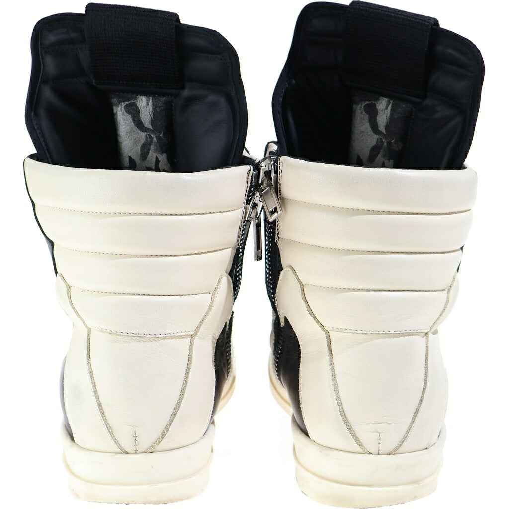Rick Owens(リックオウエンス) Geobasket Sneaker ジオバスケットレザーハイカットスニーカー ブラック/ホワイト RU01F2894