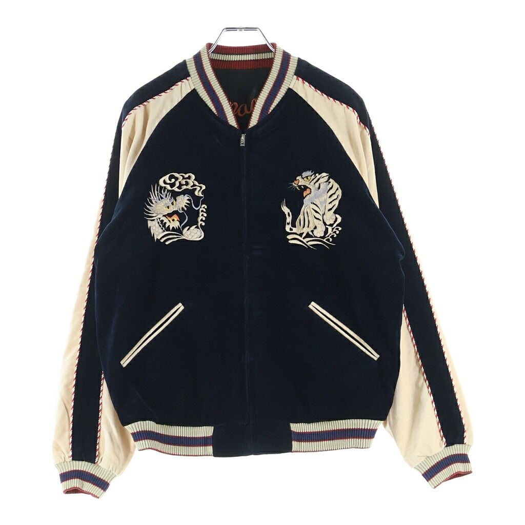 TAILOR TOYO(テーラー東洋) テーラートウヨウ Mid 1950s Style Velveteen × Acetate Souvenir Jacket DRAGON×EAGLE リバーシブル スーベニアジャケット スカジャン ブラック/ホワイト TT15795-128