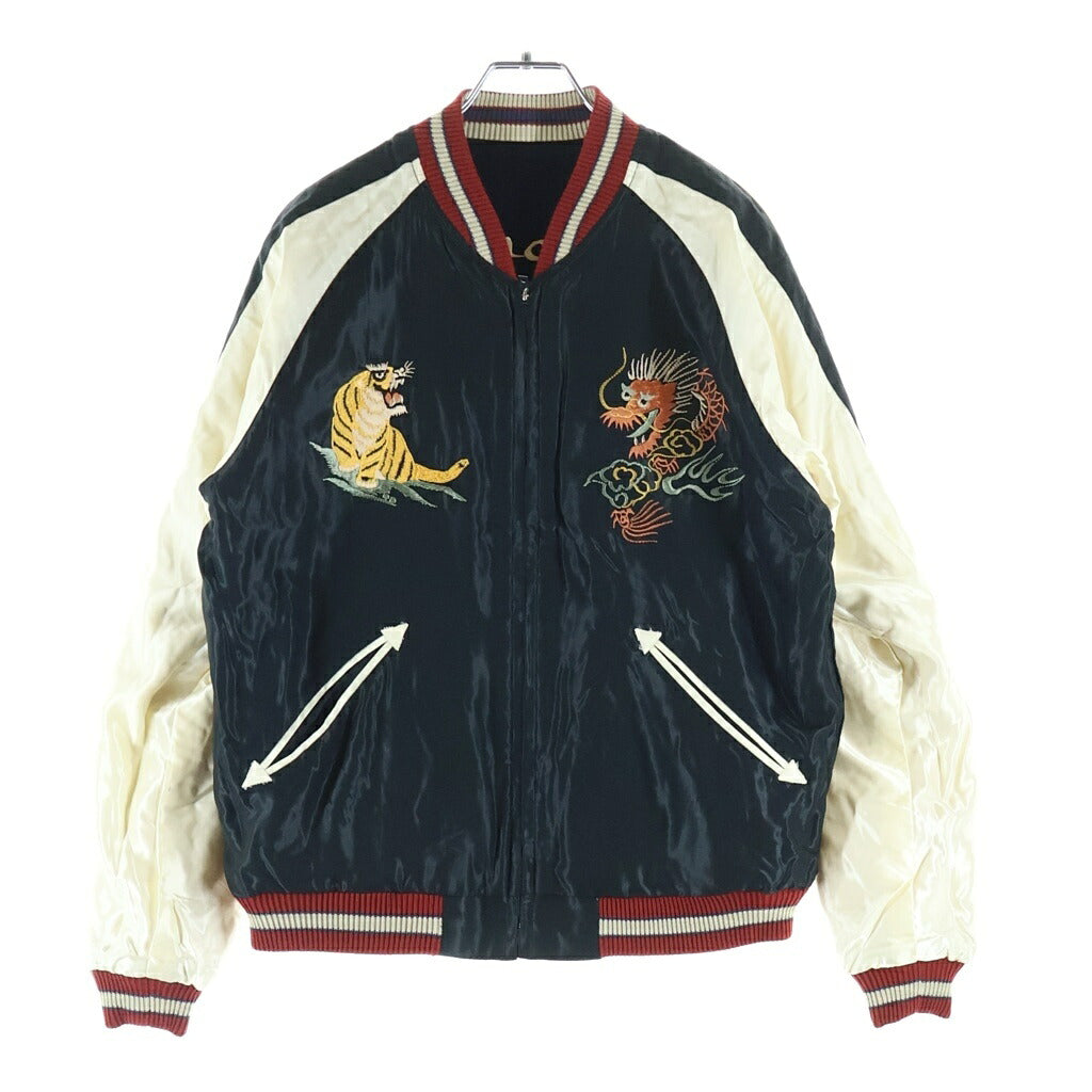 TAILOR TOYO(テーラー東洋) テーラートウヨウ Mid 1950s Style Velveteen × Acetate Souvenir Jacket DRAGON×EAGLE リバーシブル スーベニアジャケット スカジャン ブラック/ホワイト TT15795-128