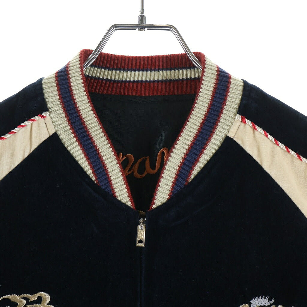 TAILOR TOYO(テーラー東洋) テーラートウヨウ Mid 1950s Style Velveteen × Acetate Souvenir Jacket DRAGON×EAGLE リバーシブル スーベニアジャケット スカジャン ブラック/ホワイト TT15795-128