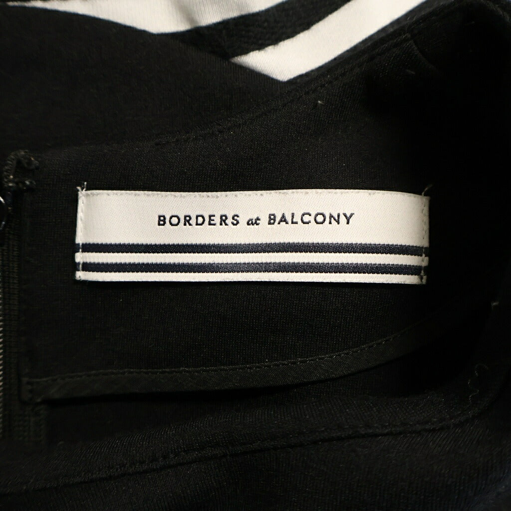 NO BRAND(ノーブランド) Borders at Balcony Round Peplum Half Sleeve Top ボーダーズ アット バルコニー ラウンド ペプラム ハーフ スリーブ トップ クルーネック半袖 カットソー ブラック レディース