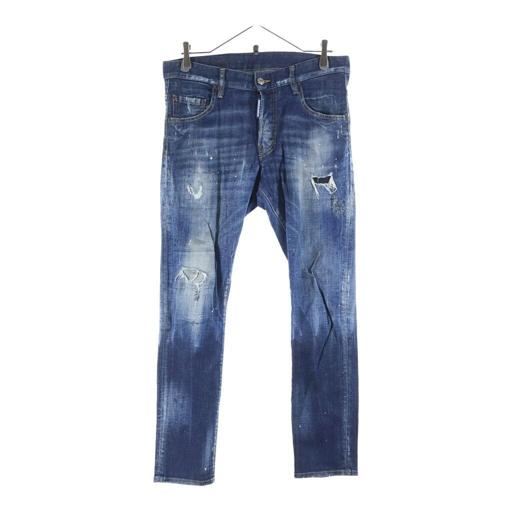 DSQUARED2(ディースクエアード) Stretch Skater Jean ストレッチ スケーター ジーン ロゴワッペン付き デニムパンツ インディゴ S74LB0872