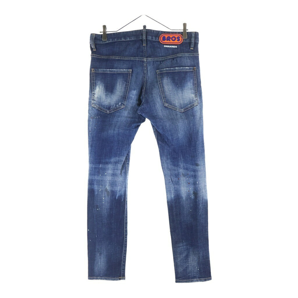 DSQUARED2(ディースクエアード) Stretch Skater Jean ストレッチ スケーター ジーン ロゴワッペン付き デニムパンツ インディゴ S74LB0872